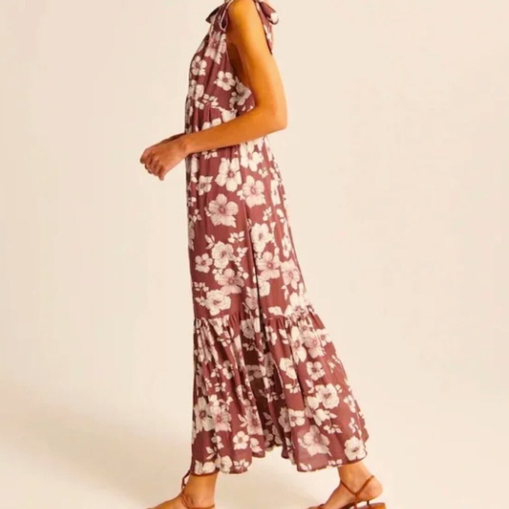 Abercrombie Tie Strap Babydoll Maxi Dress, Size SXP